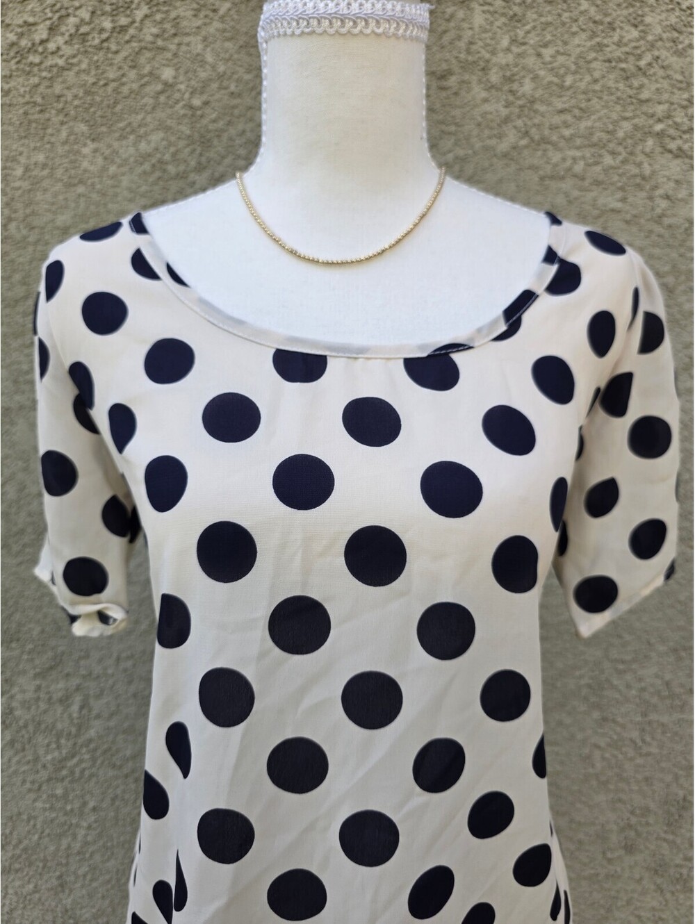 Soft Surroundings Polka Dot Blouse with Puff Sleeves